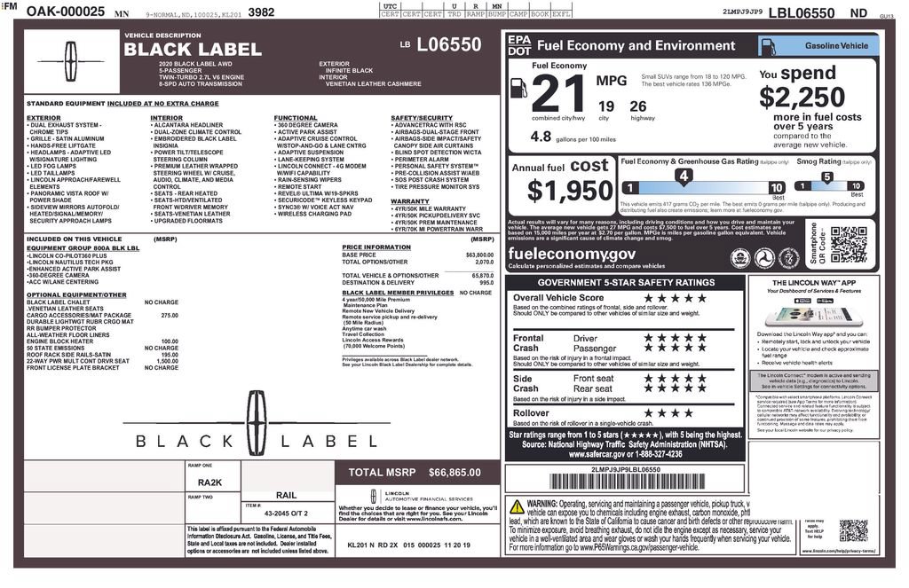Used 2020 Lincoln Nautilus Black Label AWD/4WD image 2
