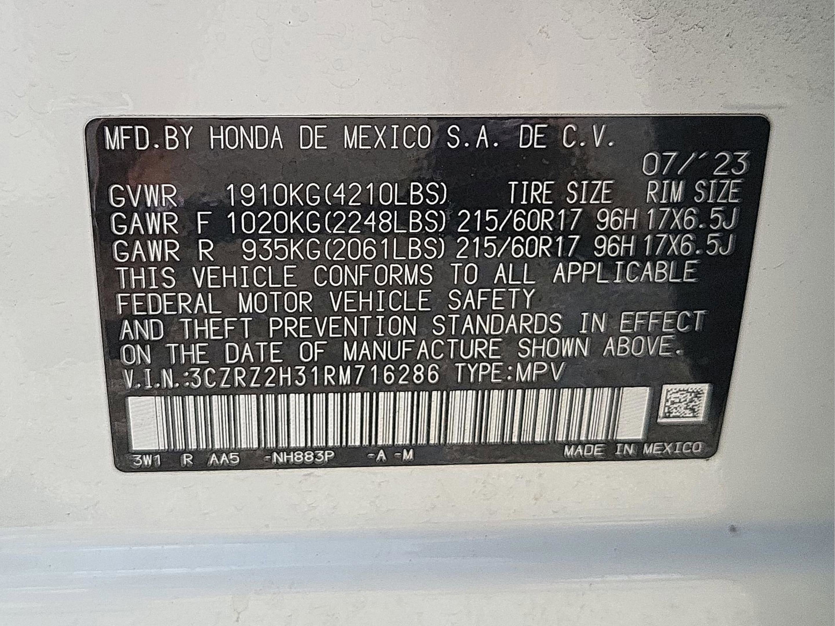 Certified 2024 Honda HR-V LX image 23