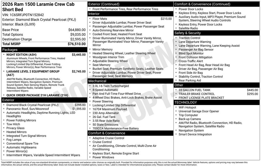 New 2026 RAM 1500 Laramie w/ Night Edition AWD/4WD image 28