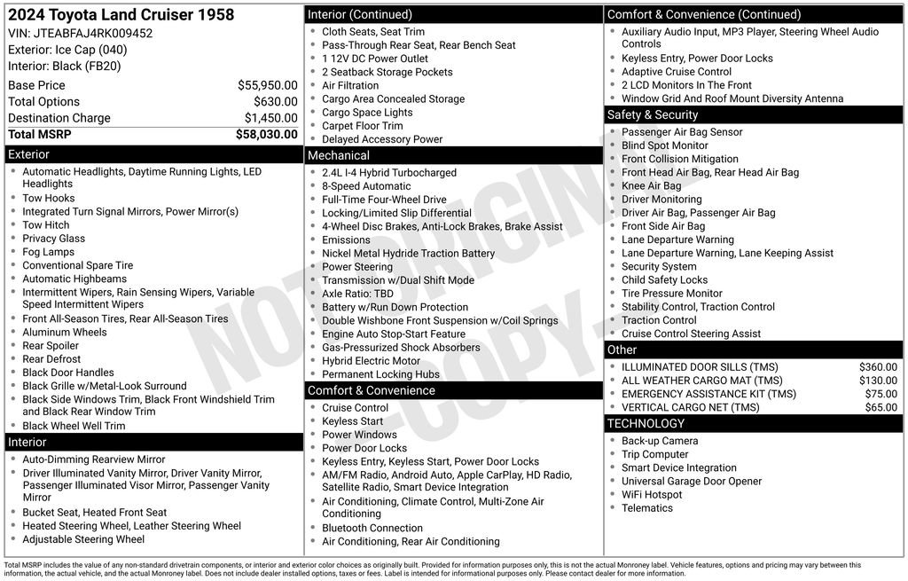Used 2024 Toyota Land Cruiser 1958 image 30
