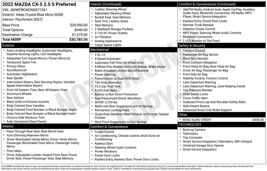 Used 2022 MAZDA CX-5 AWD 2.5 S w/ Preferred Package image 35