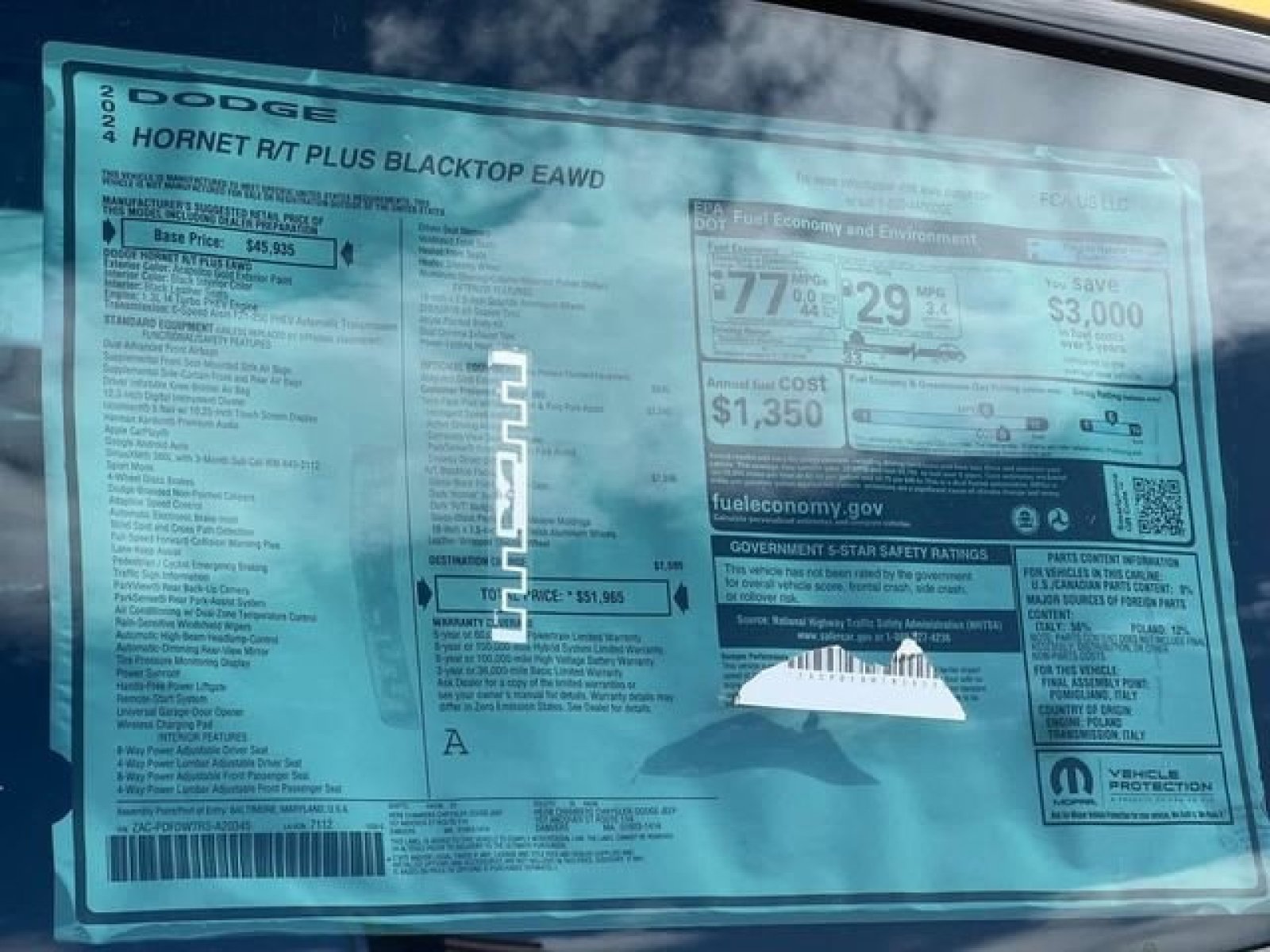 Used 2024 Dodge Hornet R/T Plus w/ Tech Pack Plus w/o Parking image 14