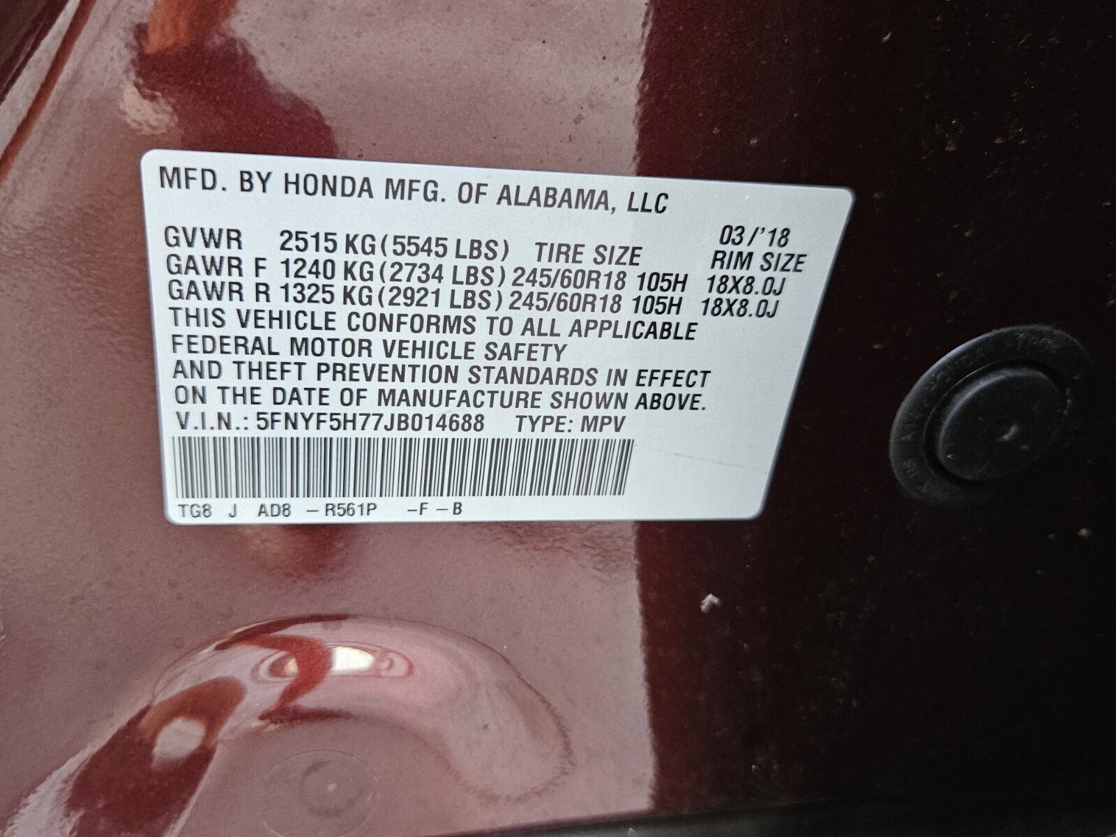 Certified 2018 Honda Pilot EX-L image 26