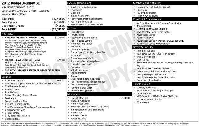 Used 2012 Dodge Journey SXT w/ Popular Equipment Group FWD image 26