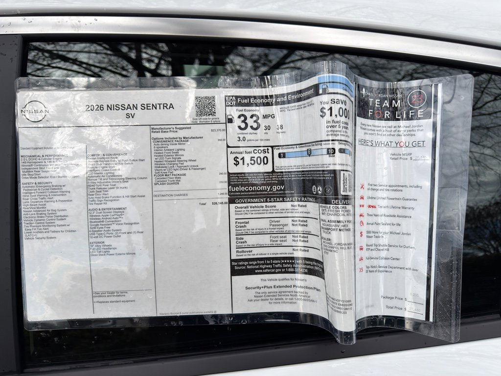 New 2026 Nissan Sentra SV w/ SV Convenience Package image 12