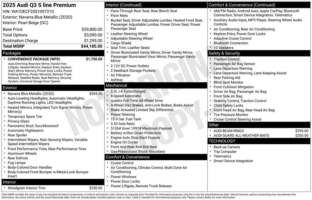 Certified 2025 Audi Q3 2.0T Premium w/ Convenience Package image 3