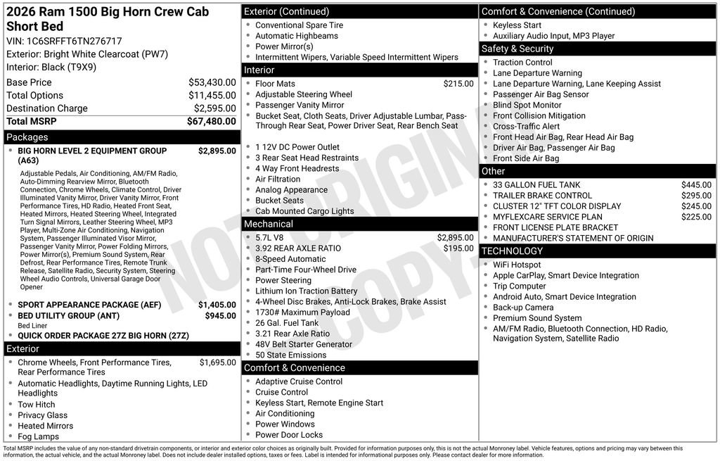 New 2026 RAM 1500 Big Horn AWD/4WD image 6