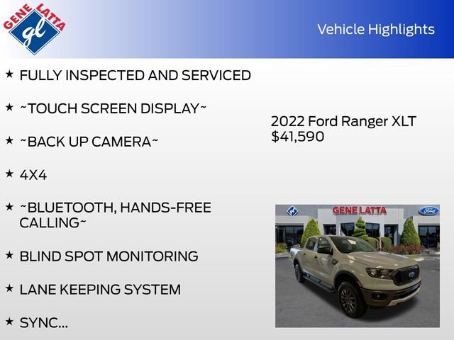 Certified 2022 Ford Ranger XLT w/ Equipment Group 301A Mid image 30