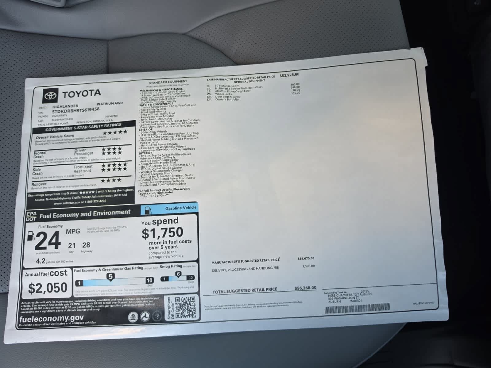 New 2026 Toyota Highlander Platinum AWD/4WD image 14