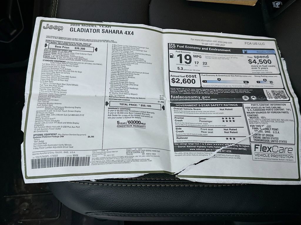 New 2026 Jeep Gladiator Sport AWD/4WD image 13