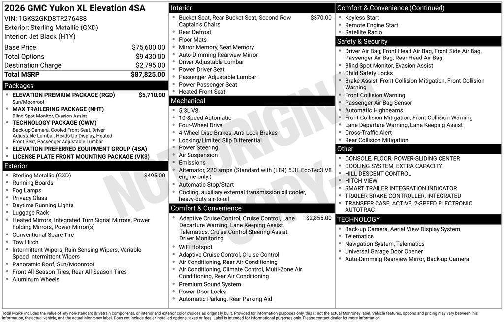New 2026 GMC Yukon XL Elevation w/ Elevation Premium Package image 2