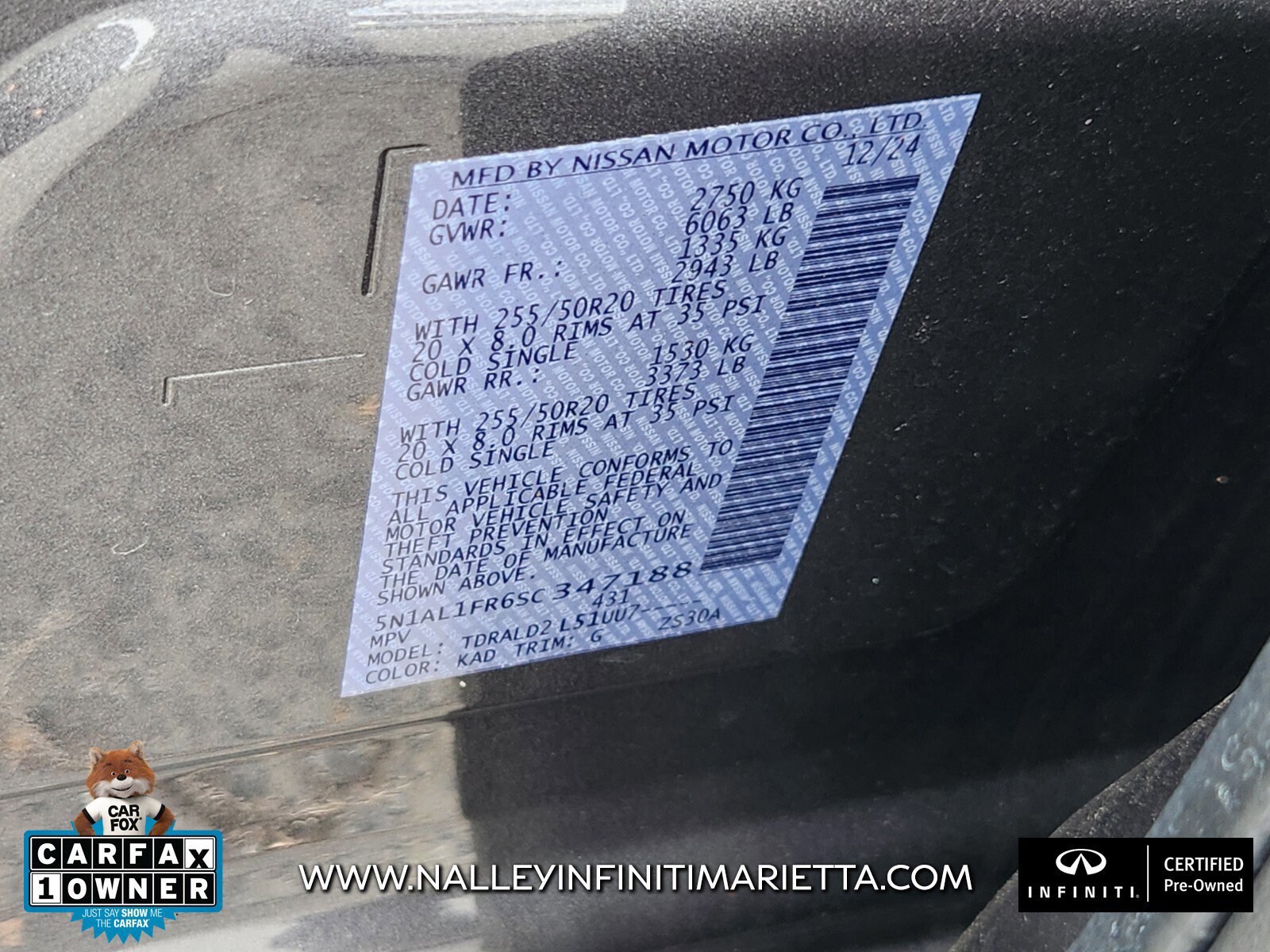 Certified 2025 INFINITI QX60 Luxe w/ Lighting Package (N94) image 10