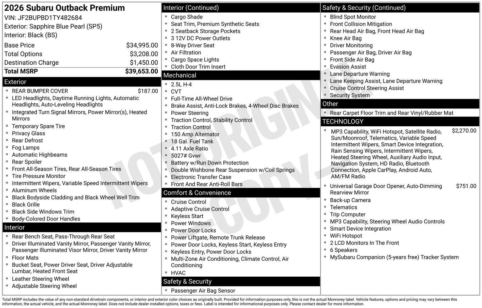Certified 2026 Subaru Outback Premium AWD/4WD image 34