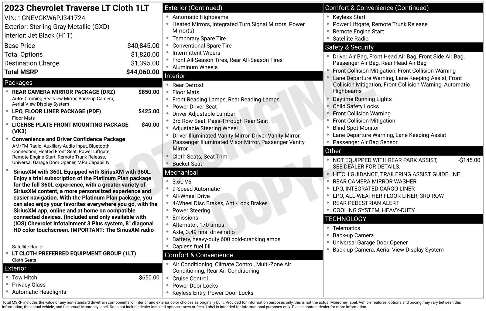 Used 2023 Chevrolet Traverse LT w/ Rear Camera Mirror Package image 5