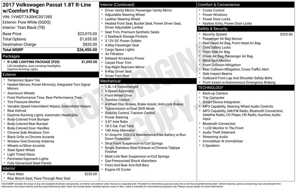 Used 2017 Volkswagen Passat 1.8T R-Line w/ R-Line Lighting Package FWD image 4