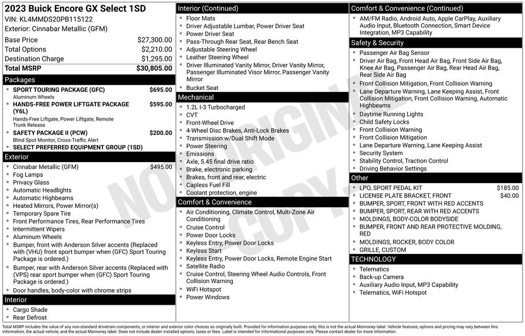Certified 2023 Buick Encore GX Select w/ Sport Touring Package FWD image 4