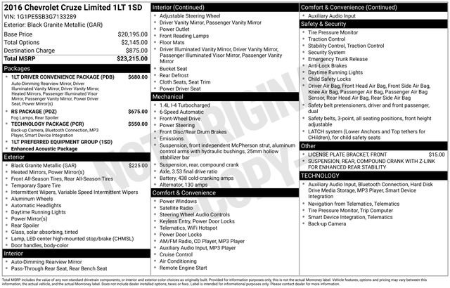 Used 2016 Chevrolet Cruze LT image 37