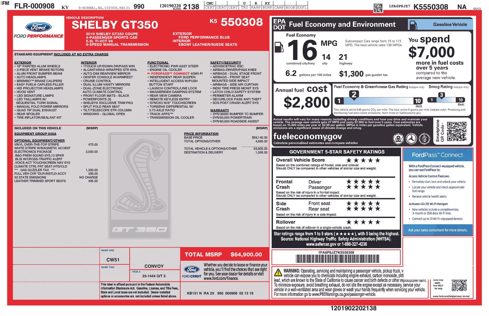 Used 2019 Ford Mustang Shelby GT350 w/ Technology Package image 27