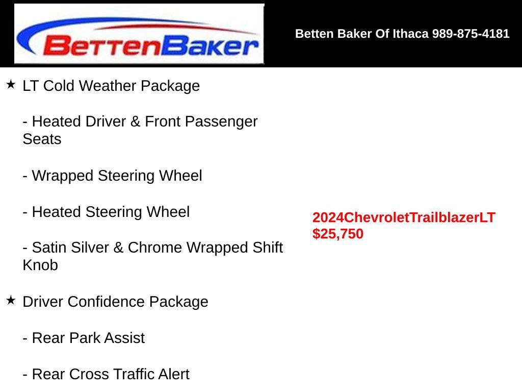 Used 2024 Chevrolet TrailBlazer LT w/ LT Cold Weather Package AWD/4WD image 4