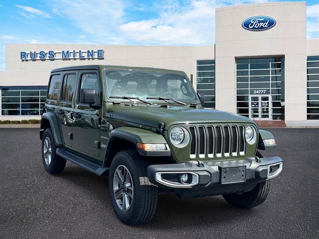 Used 2021 Jeep Wrangler Unlimited Sahara w/ Uconnect 4C Nav & Sound Group AWD/4WD image 1