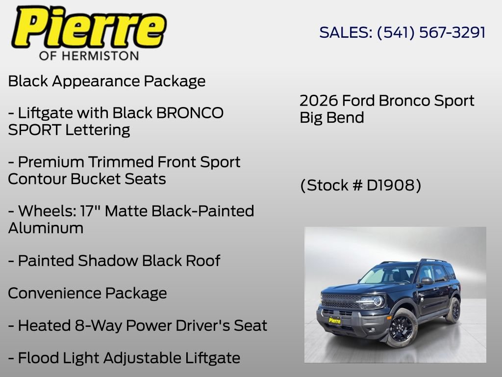 New 2026 Ford Bronco Sport Big Bend w/ Convenience Package AWD/4WD image 12