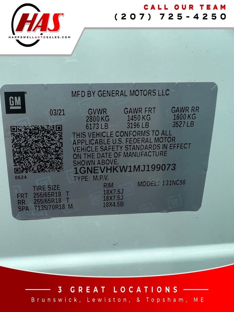 Used 2021 Chevrolet Traverse LT w/ LPO, Cargo Package image 18