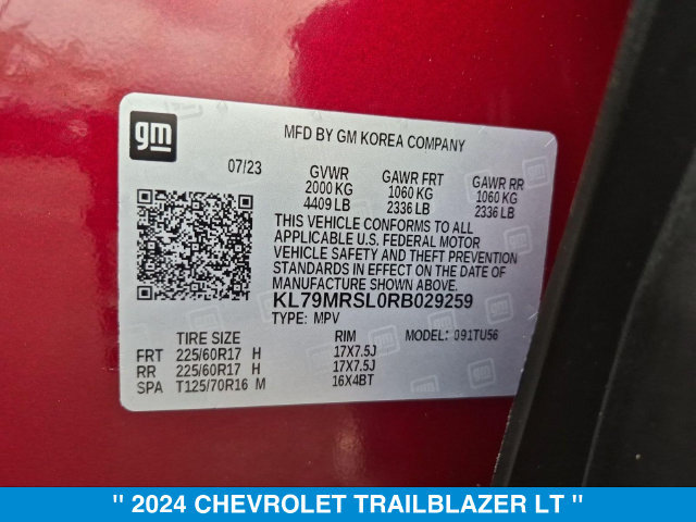 Used 2024 Chevrolet TrailBlazer LT w/ Driver Confidence Package AWD/4WD image 33