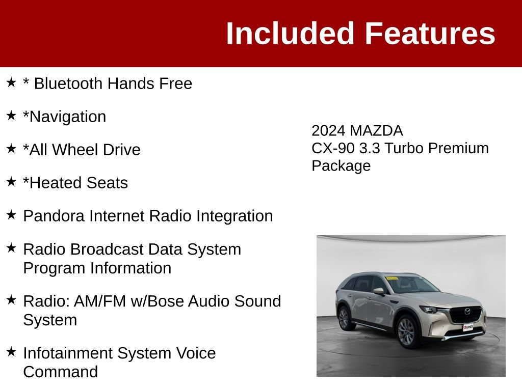 Used 2024 MAZDA CX-90 3.3 Turbo w/ Premium Package AWD/4WD image 3