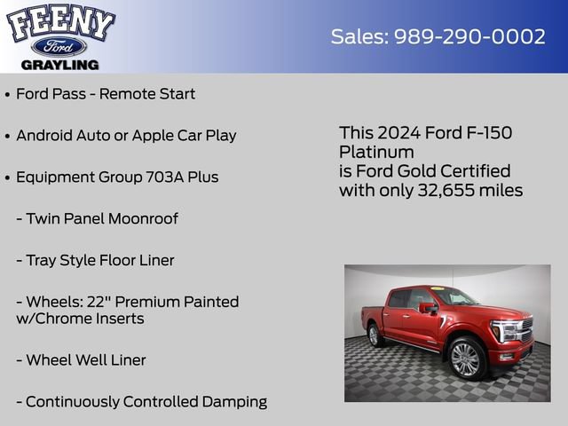 Used 2024 Ford F150 Platinum w/ Equipment Group 703A Plus AWD/4WD image 9