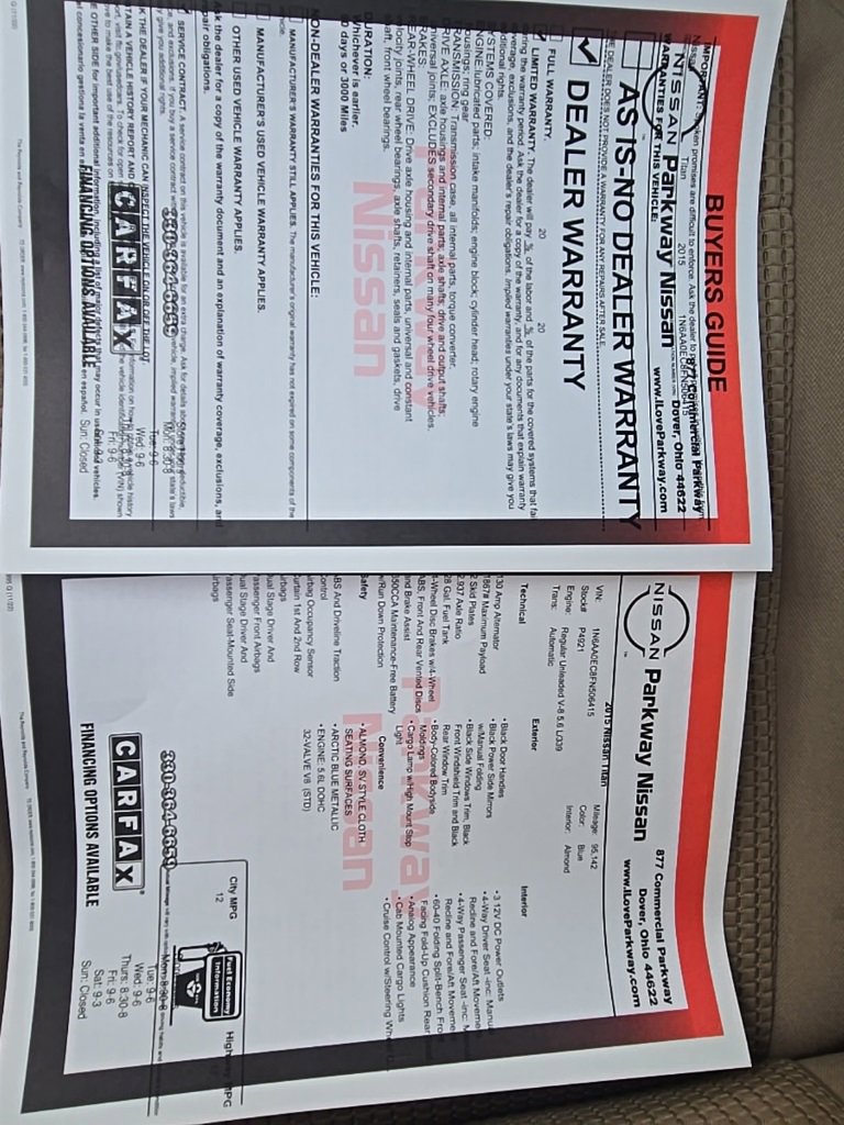 Used 2015 Nissan Titan SV w/ SV Value Truck Package image 38