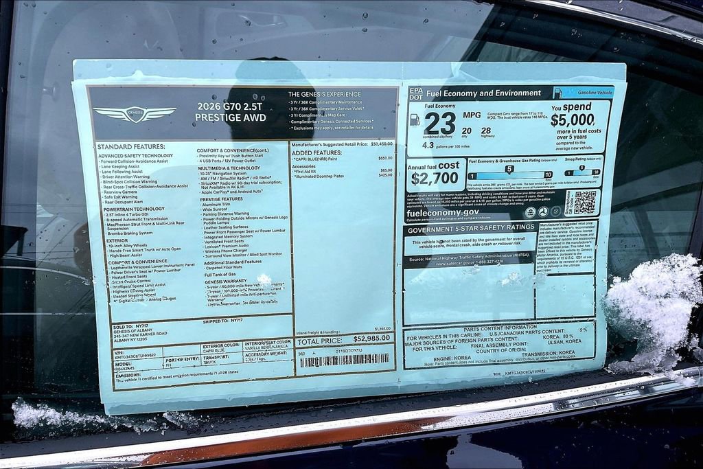 New 2026 Genesis G70 2.5T Prestige image 13