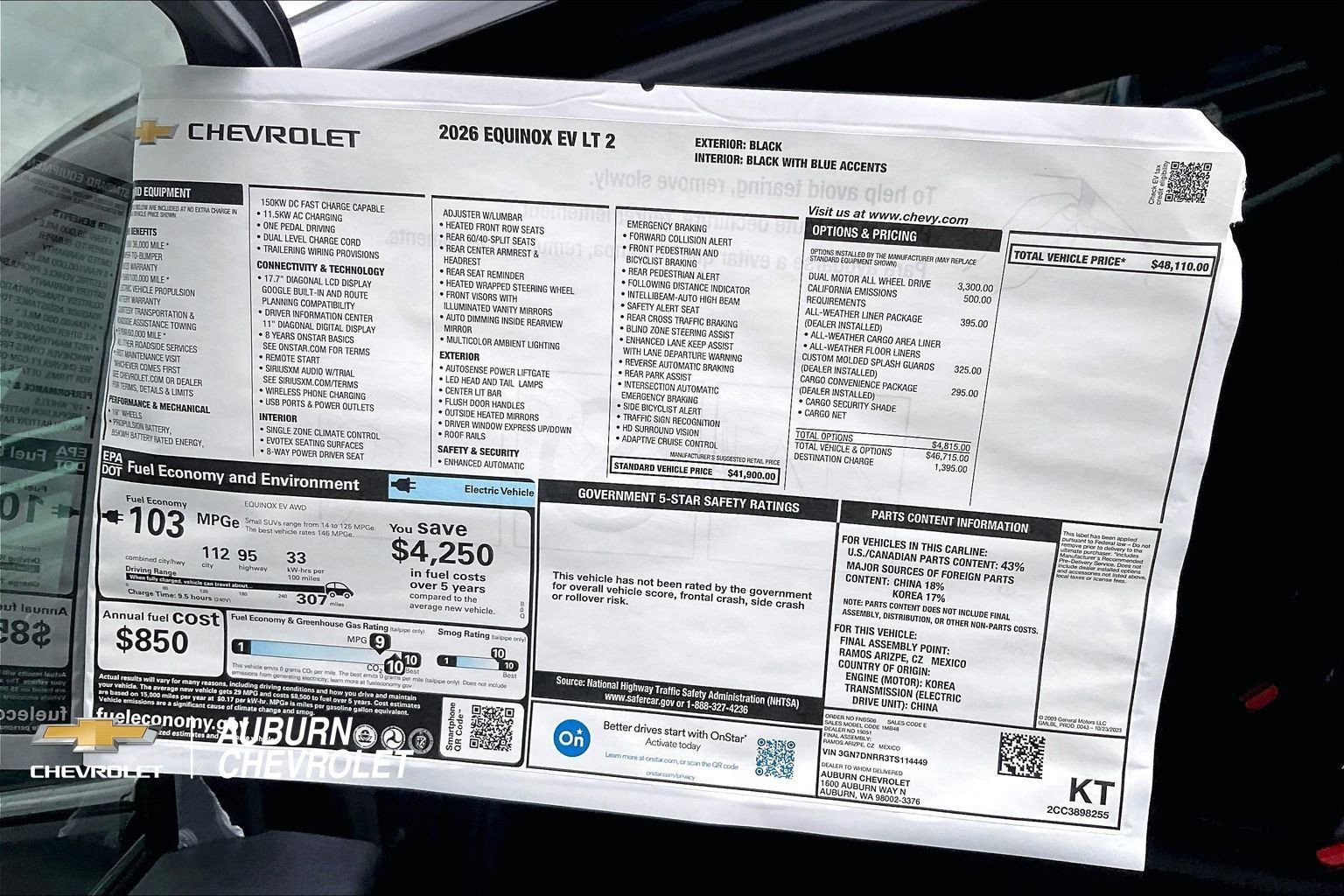 New 2026 Chevrolet Equinox EV LT AWD/4WD image 14
