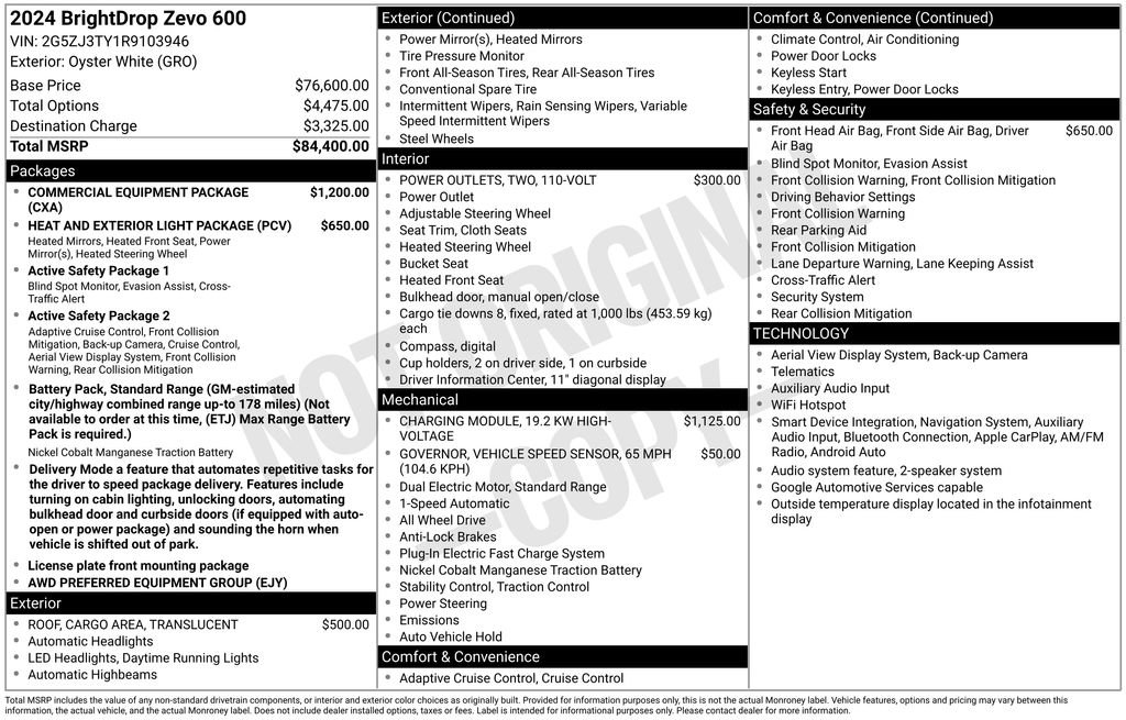 Used 2024 Chevrolet Brightdrop 600 w/ Commercial Equipment Package AWD/4WD image 8