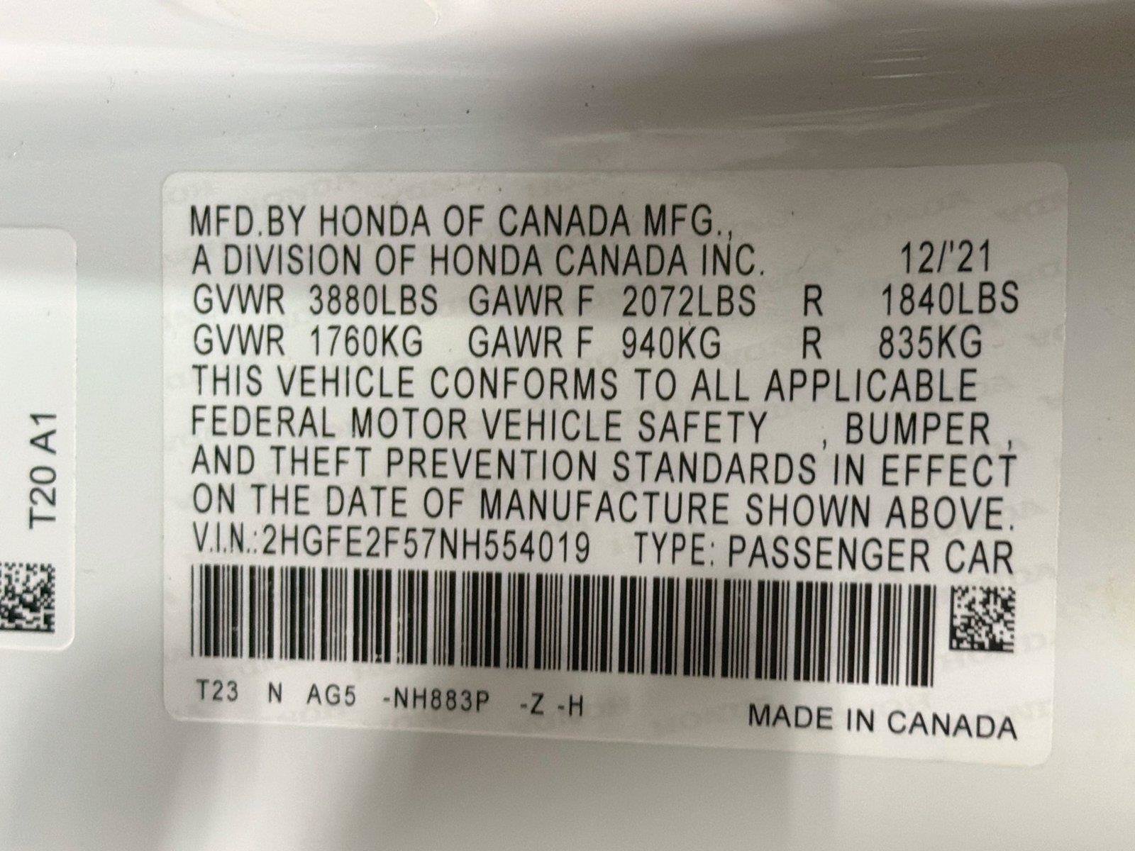 Used 2022 Honda Civic Sport image 19