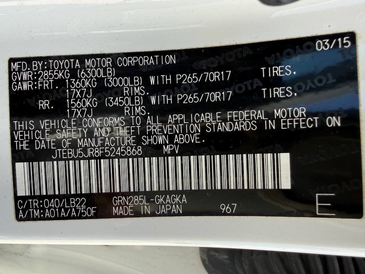 Used 2015 Toyota 4Runner SR5 Premium AWD/4WD image 49