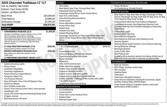 Certified 2025 Chevrolet TrailBlazer LT w/ Convenience Package FWD image 31