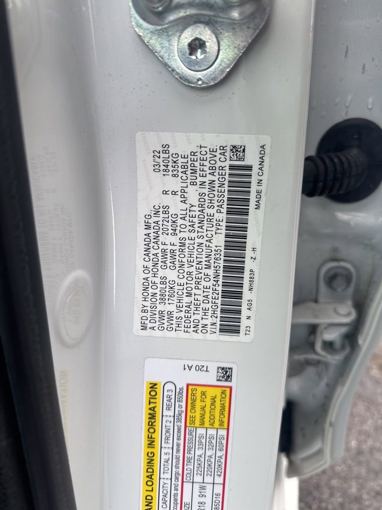 Certified 2022 Honda Civic Sport image 23