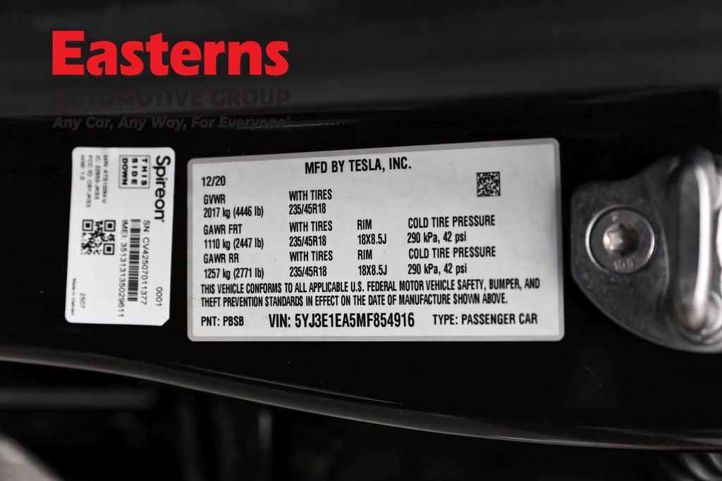 Used 2021 Tesla Model 3 Standard Range Plus RWD image 34
