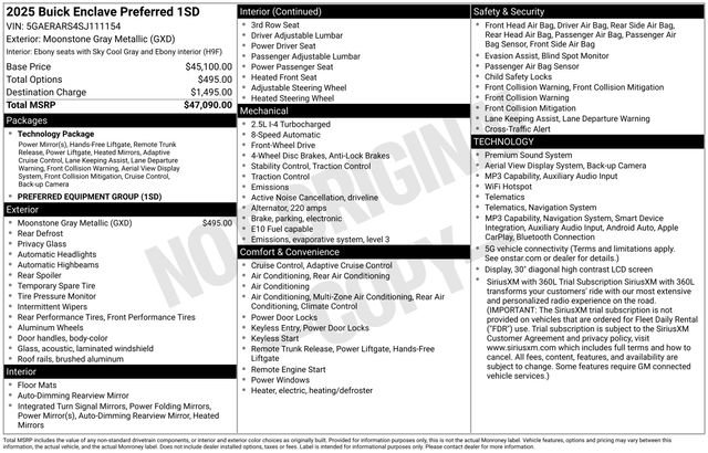 Used 2025 Buick Enclave Preferred FWD image 2