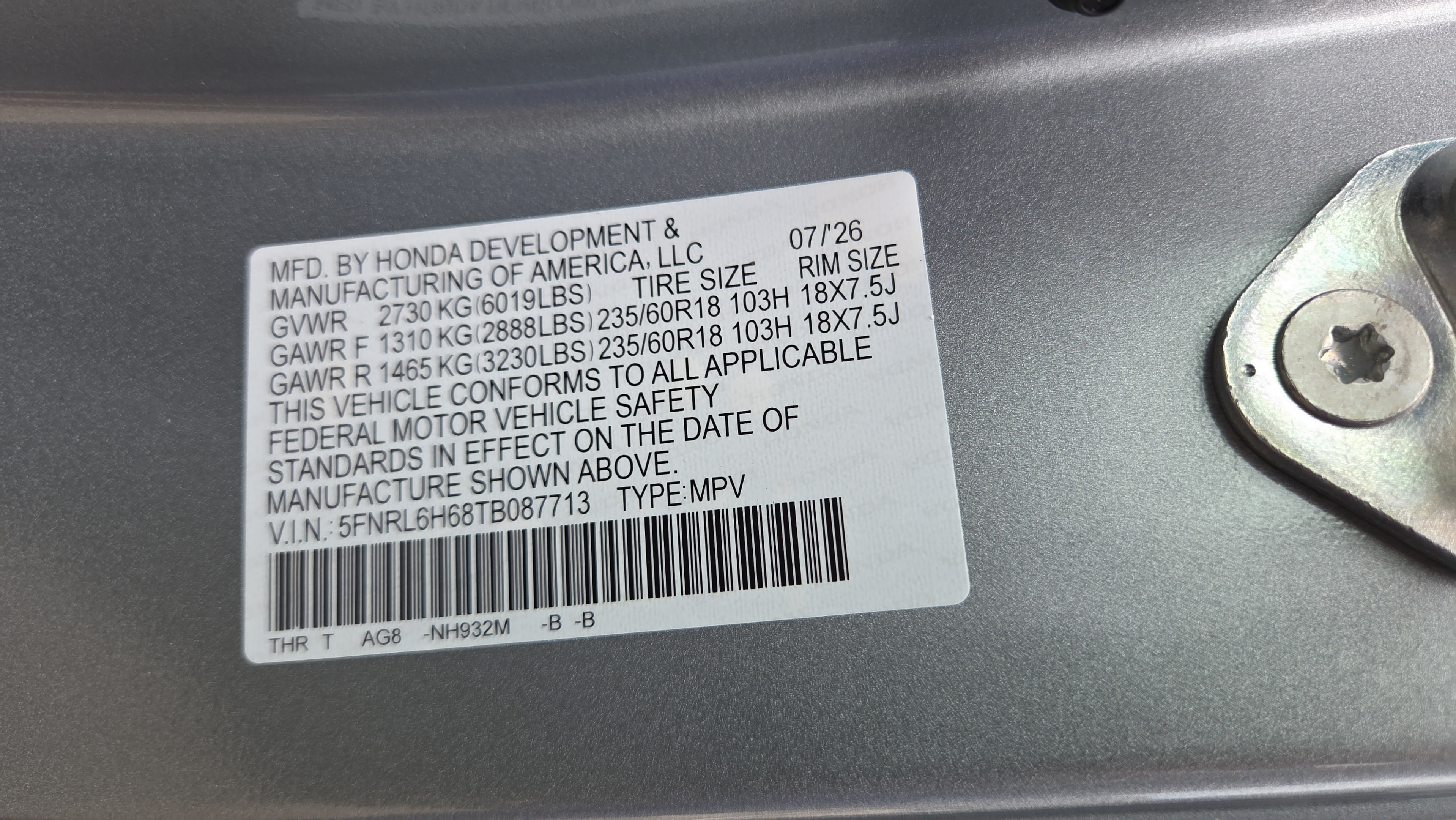 New 2026 Honda Odyssey EX-L image 21