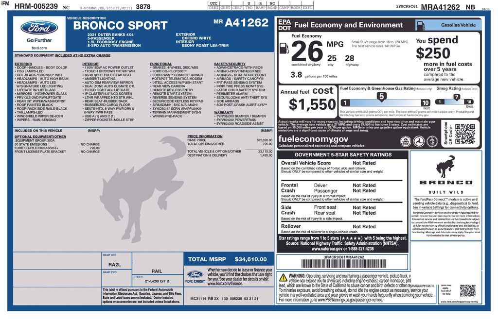 Used 2021 Ford Bronco Sport Outer Banks image 3