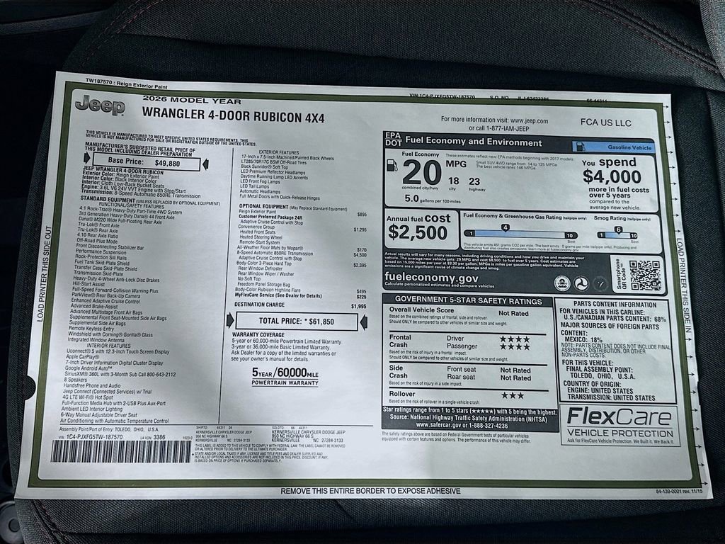 New 2026 Jeep Wrangler Unlimited Rubicon image 21