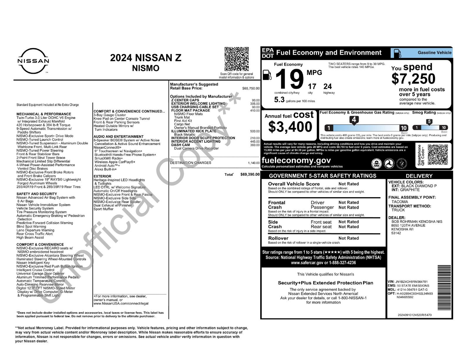 New 2024 Nissan Z NISMO w/ Floor Mat Package image 36