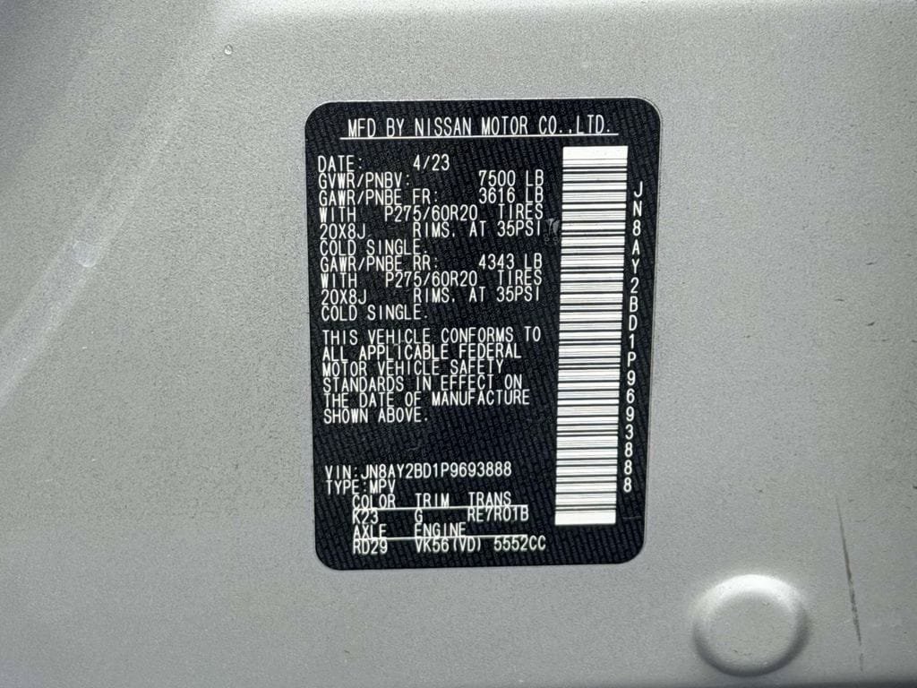 Used 2023 Nissan Armada SL w/ Cargo Package AWD/4WD image 28