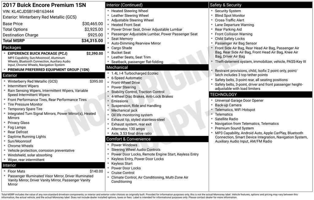 Certified 2017 Buick Encore Premium w/ Experience Buick Package FWD image 12