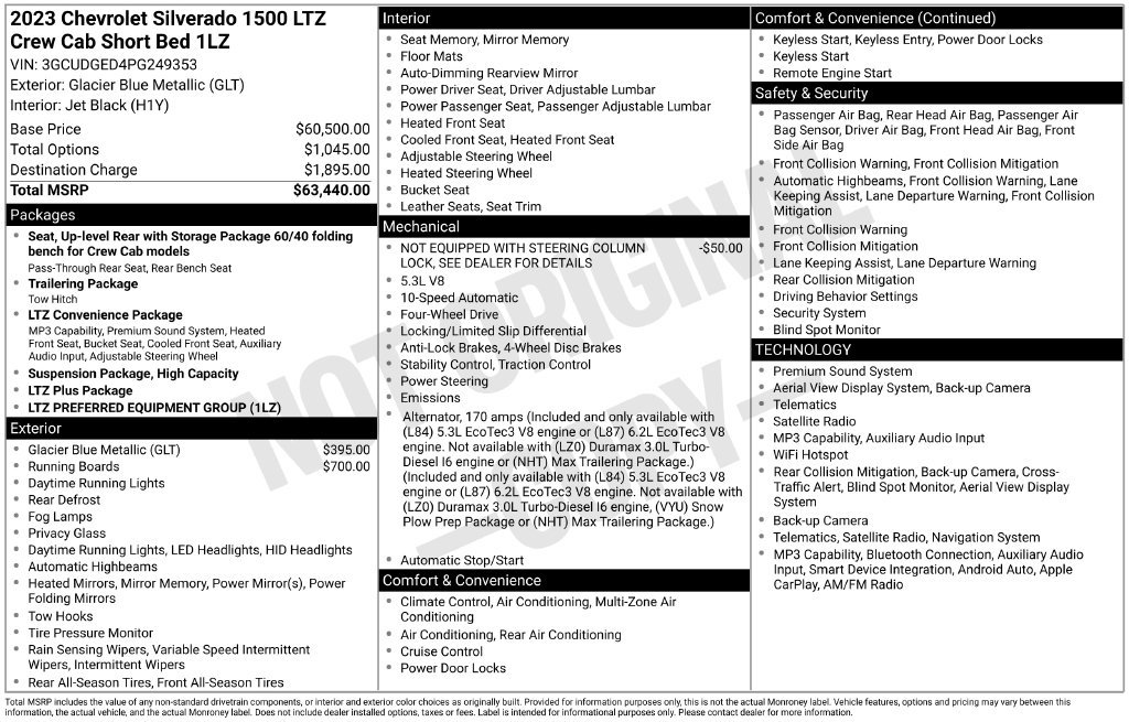 Used 2023 Chevrolet Silverado 1500 LTZ AWD/4WD image 25