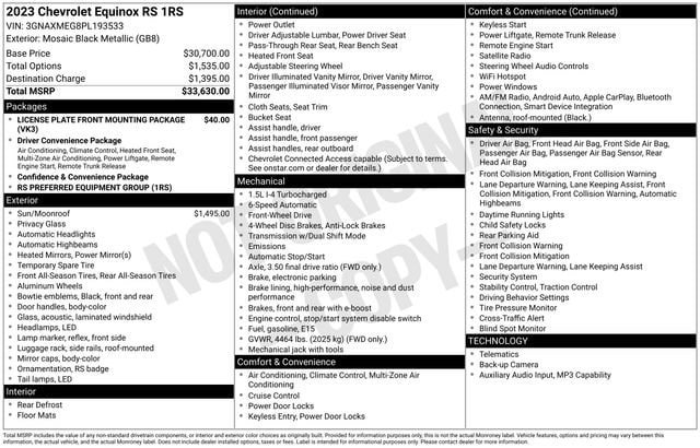 Used 2023 Chevrolet Equinox RS FWD image 2