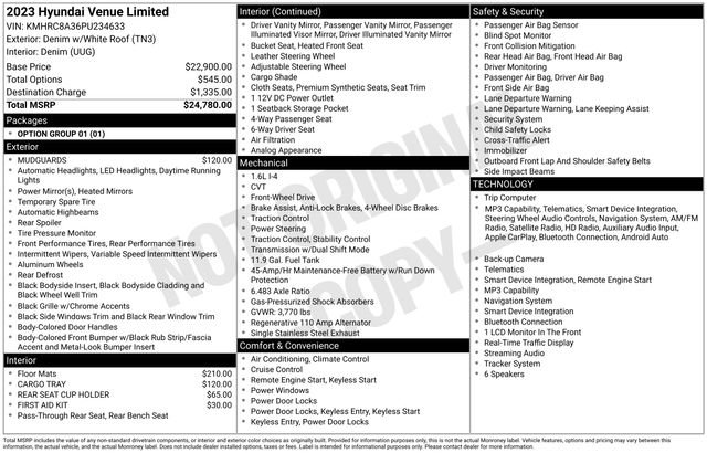 Used 2023 Hyundai Venue Limited FWD image 28
