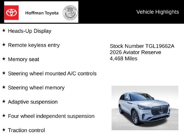 Used 2026 Lincoln Aviator Reserve w/ Illumination Package AWD/4WD image 17