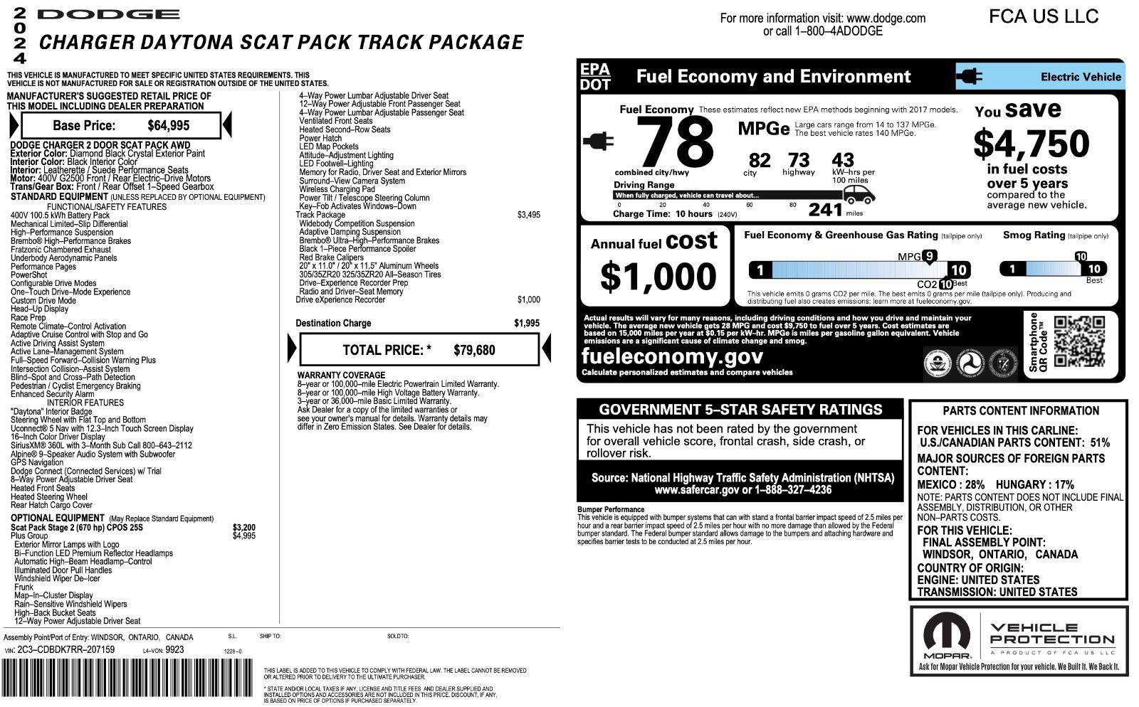 Used 2024 Dodge Charger Daytona Scat Pack w/ Plus Group AWD/4WD image 5